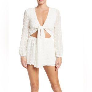 Front Tie Romper in White
